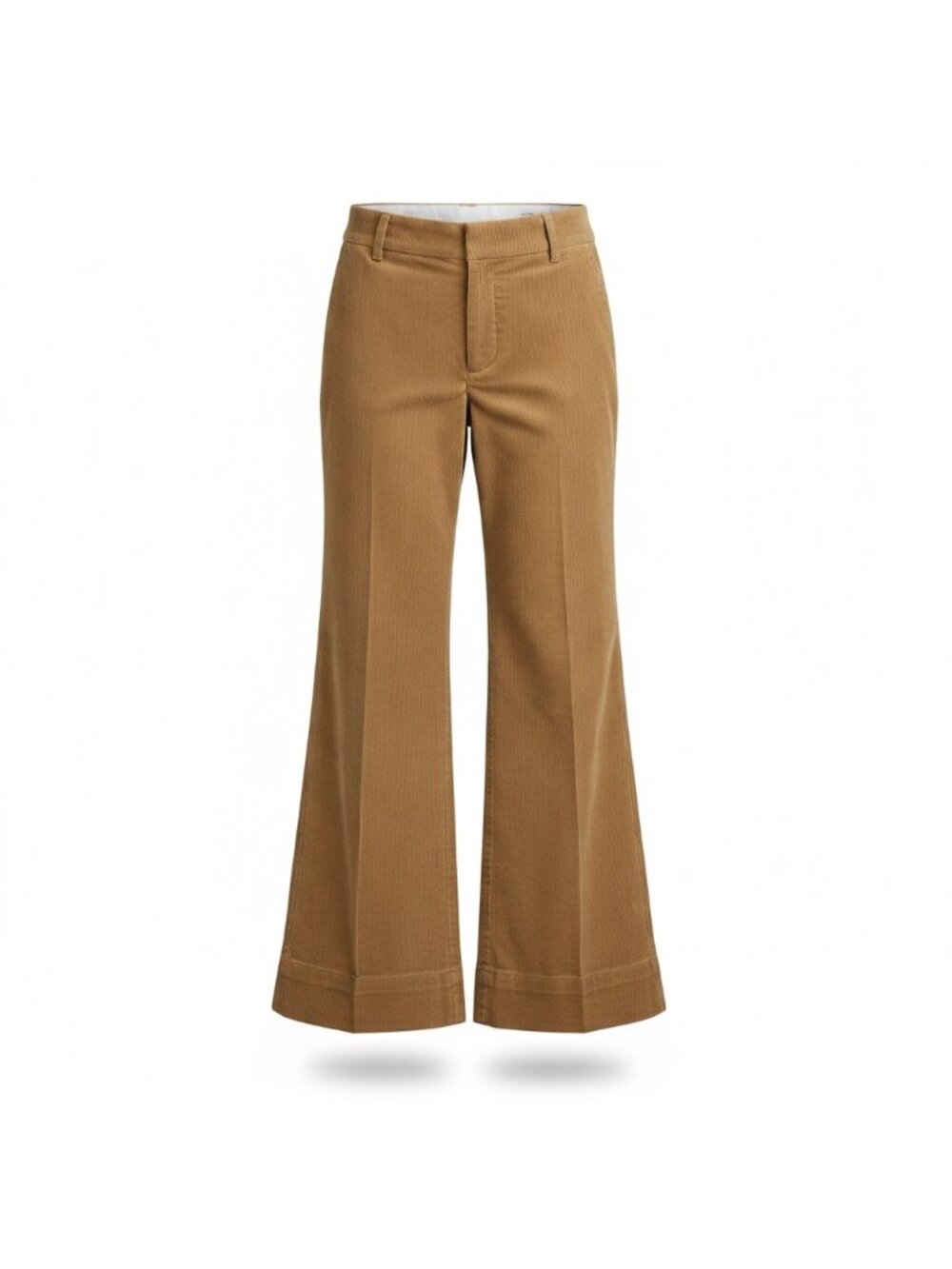 Ann Taylor Loft Womens Khaki Cotton Wide Leg Pants Comfortable Corduroy Size 6